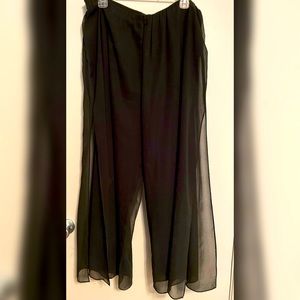 Alex Evenings Straight Leg Pant with Georgette Split Leg Overlay